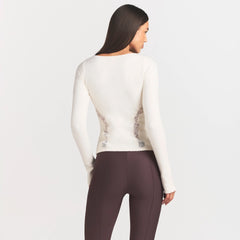 LACE KNIT LONG SLEEVE CARDIGAN | SUGAR