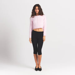 BRUSHED ALPACA LONG SLEEVE CARDIGAN | CHERRY BLOSSOM