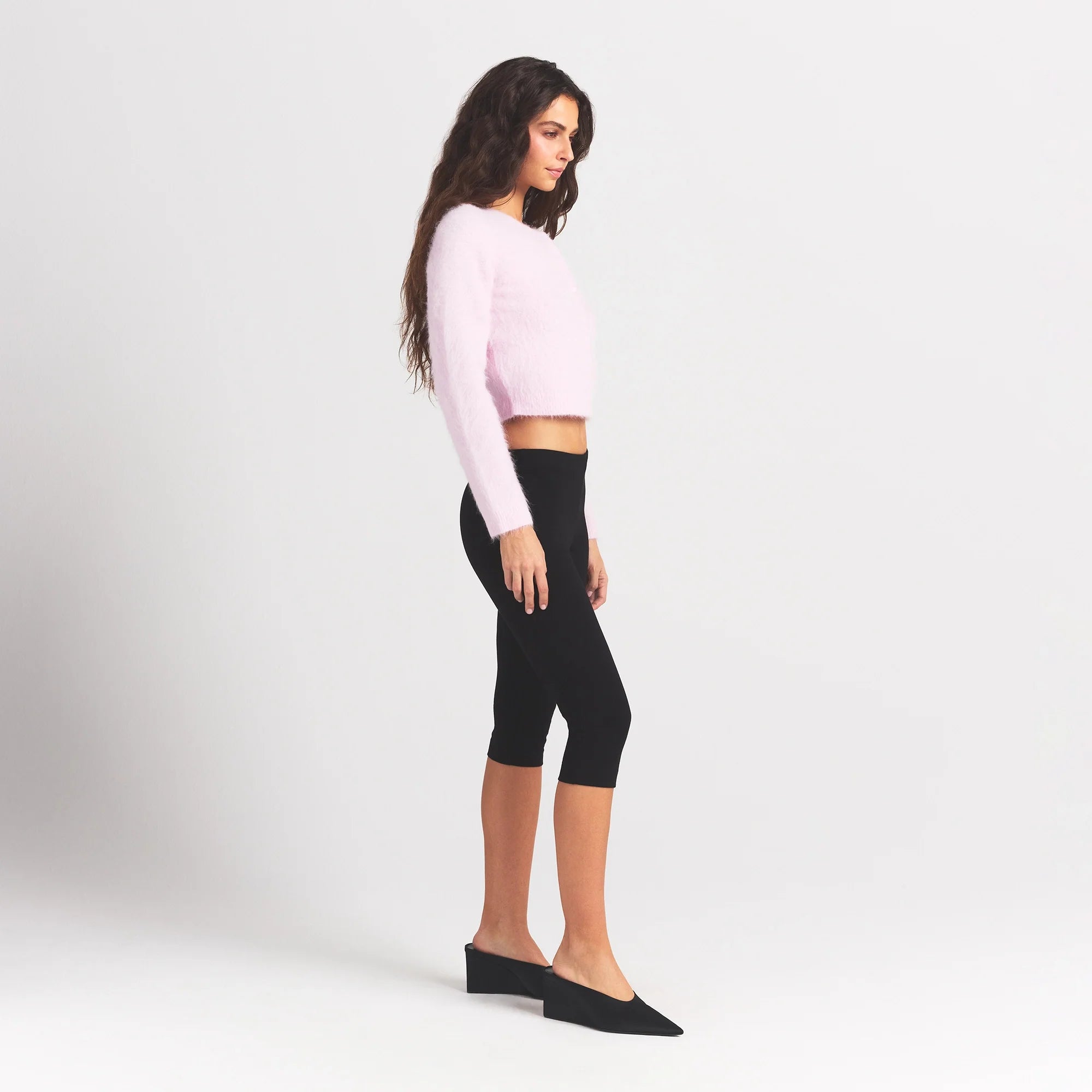BRUSHED ALPACA LONG SLEEVE CARDIGAN | CHERRY BLOSSOM