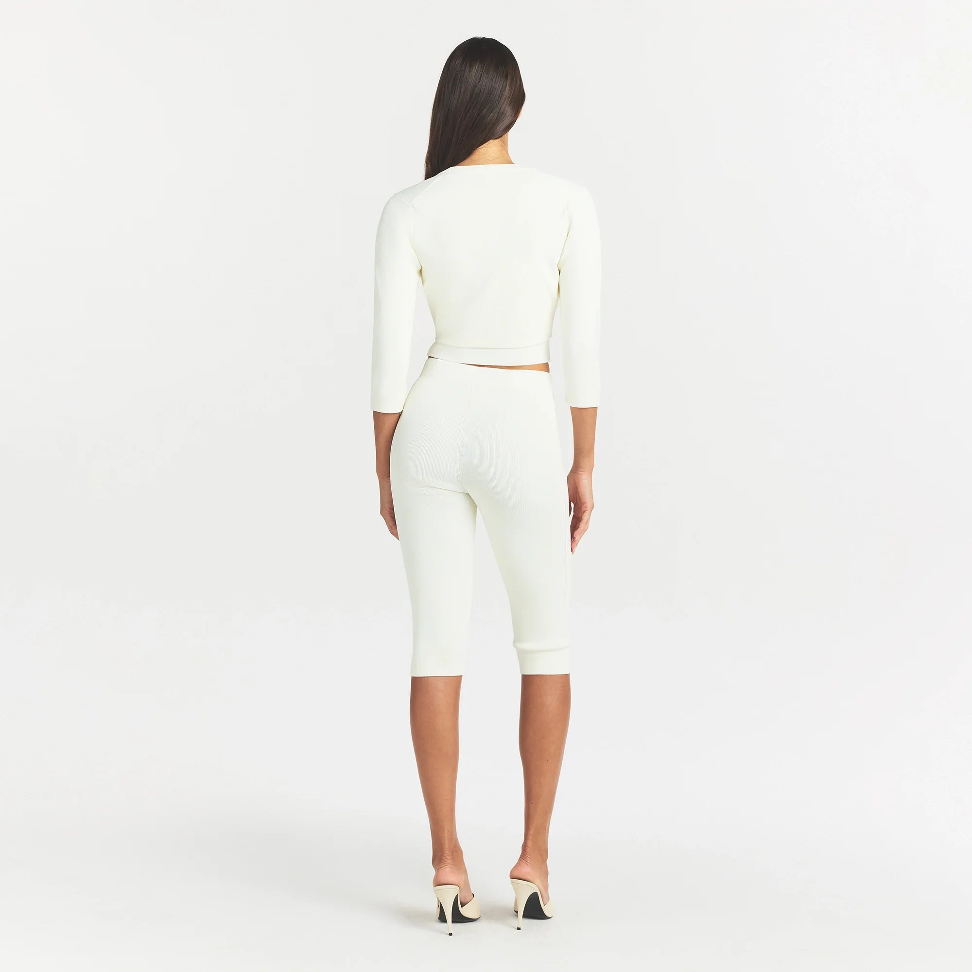 REFINED KNIT CROPPED CARDIGAN | EGRET
