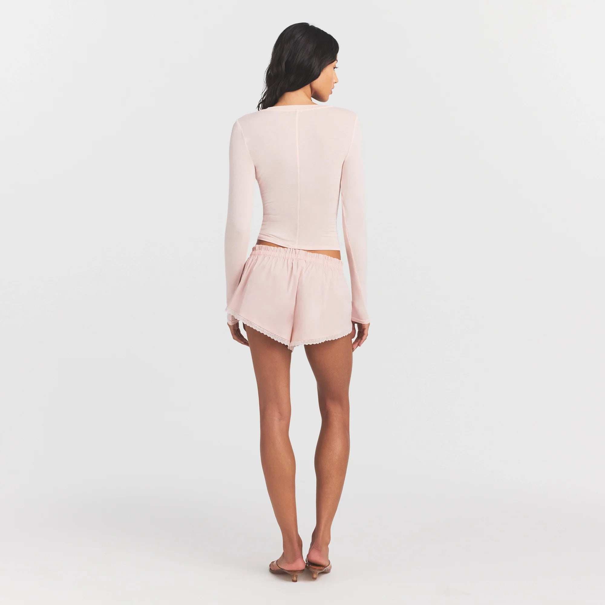 SHEER MODAL CREWNECK HENLEY | PRIMROSE