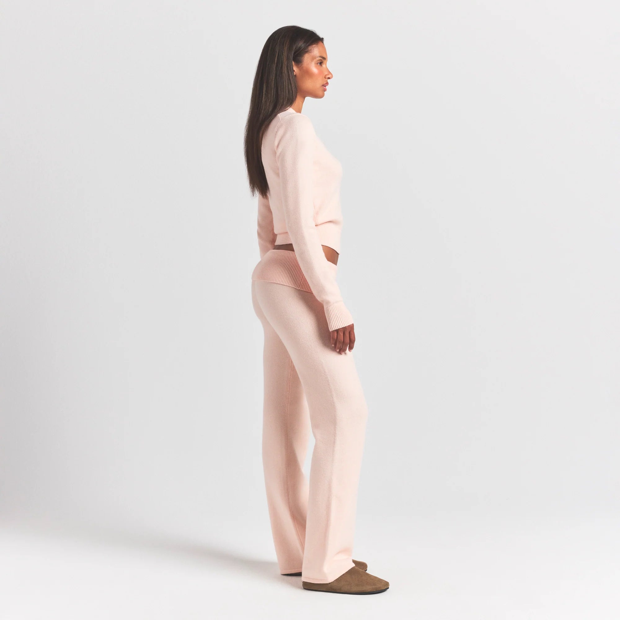SWEATER KNITS RIBBED LONG SLEEVE FITTED CREW NECK | PRIMROSE