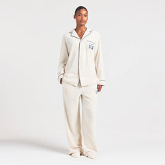 SKIMS FOR TEAM USA FLEECE UNISEX OLYMPIC OVERSIZED SLEEP TOP | ECRU
