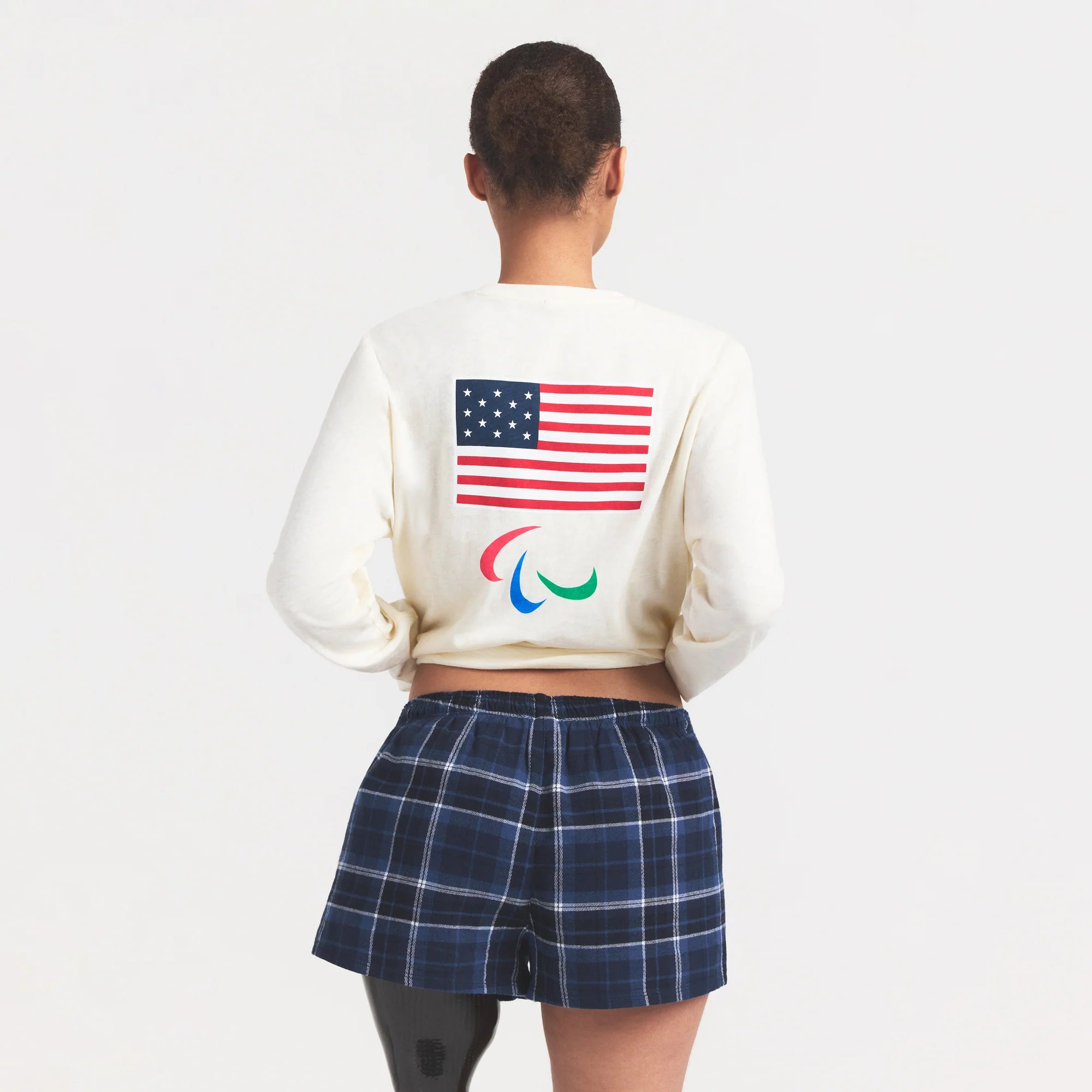 SKIMS FOR TEAM USA WORN IN JERSEY PARALYMPIC LONG SLEEVE T-SHIRT | ECRU