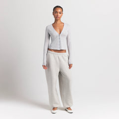 FEATHERWEIGHT CASHMERE CARDIGAN | LIGHT HEATHER GREY