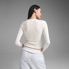 COTTON RIB LONG SLEEVE T-SHIRT | MARBLE