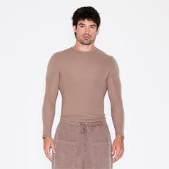 FITS EVERYBODY MENS SLIM LONG SLEEVE T-SHIRT | UMBER