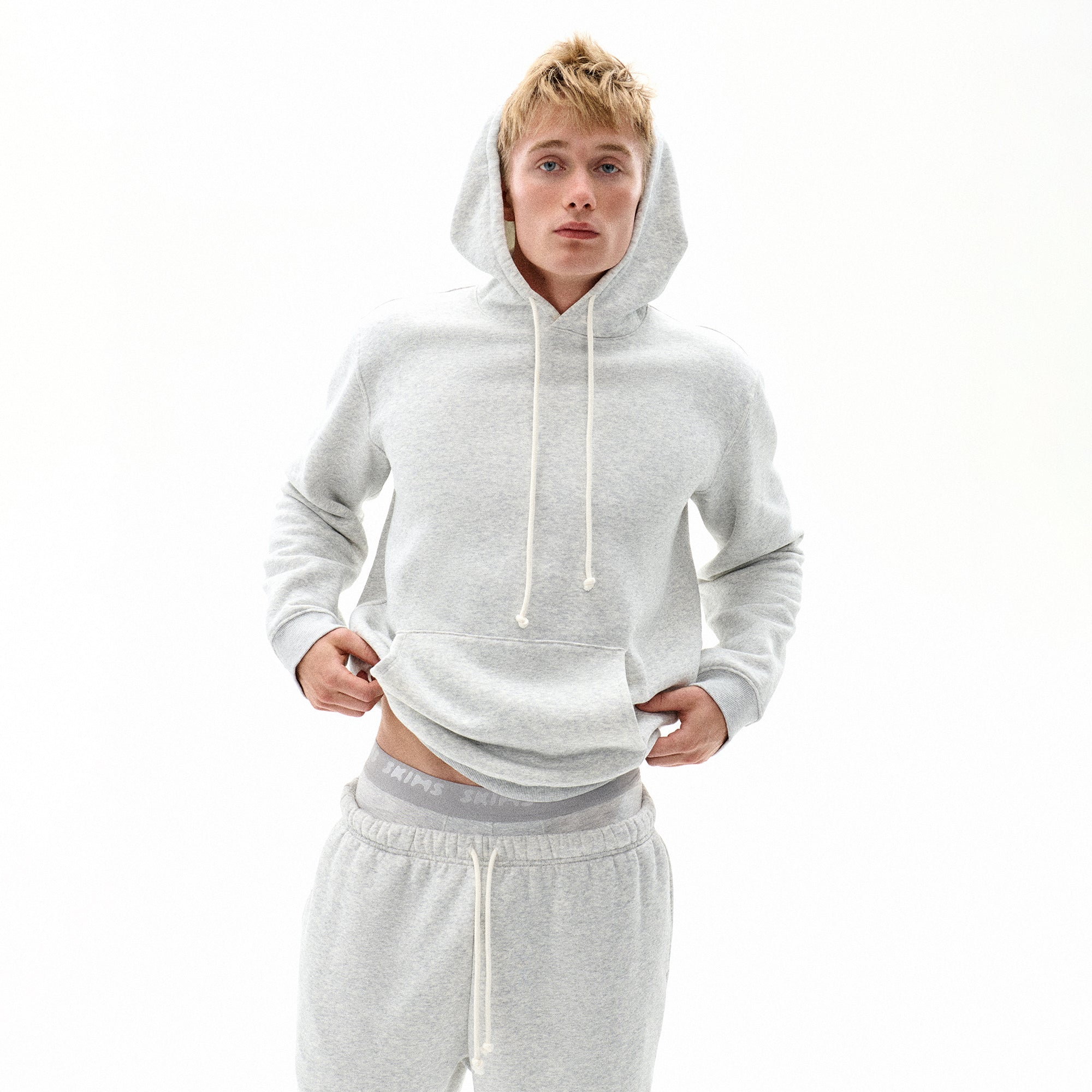 FLEECE LOUNGE MENS CLASSIC HOODIE | LIGHT HEATHER GREY