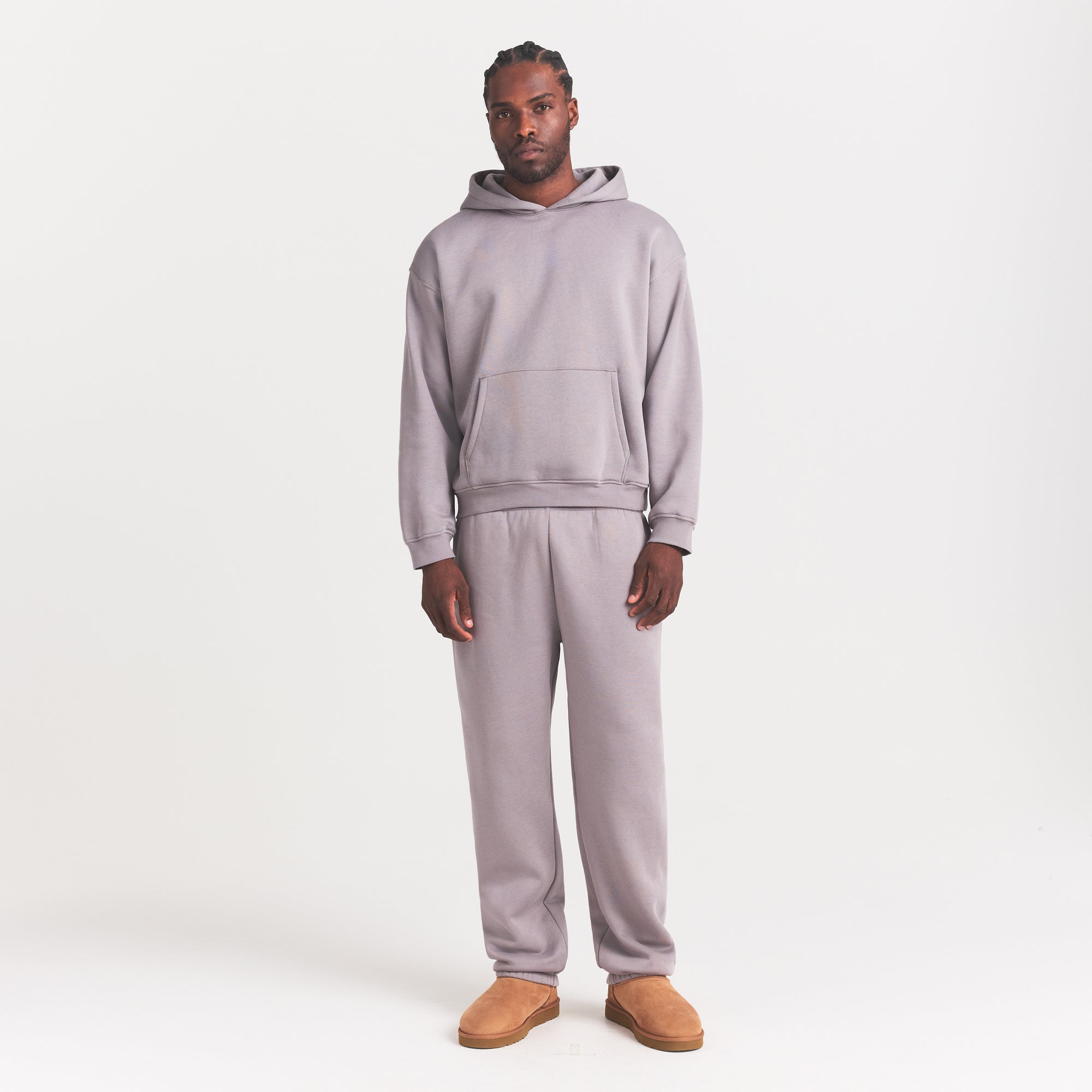 FLEECE LOUNGE MENS RELAXED HOODIE | SHADOW