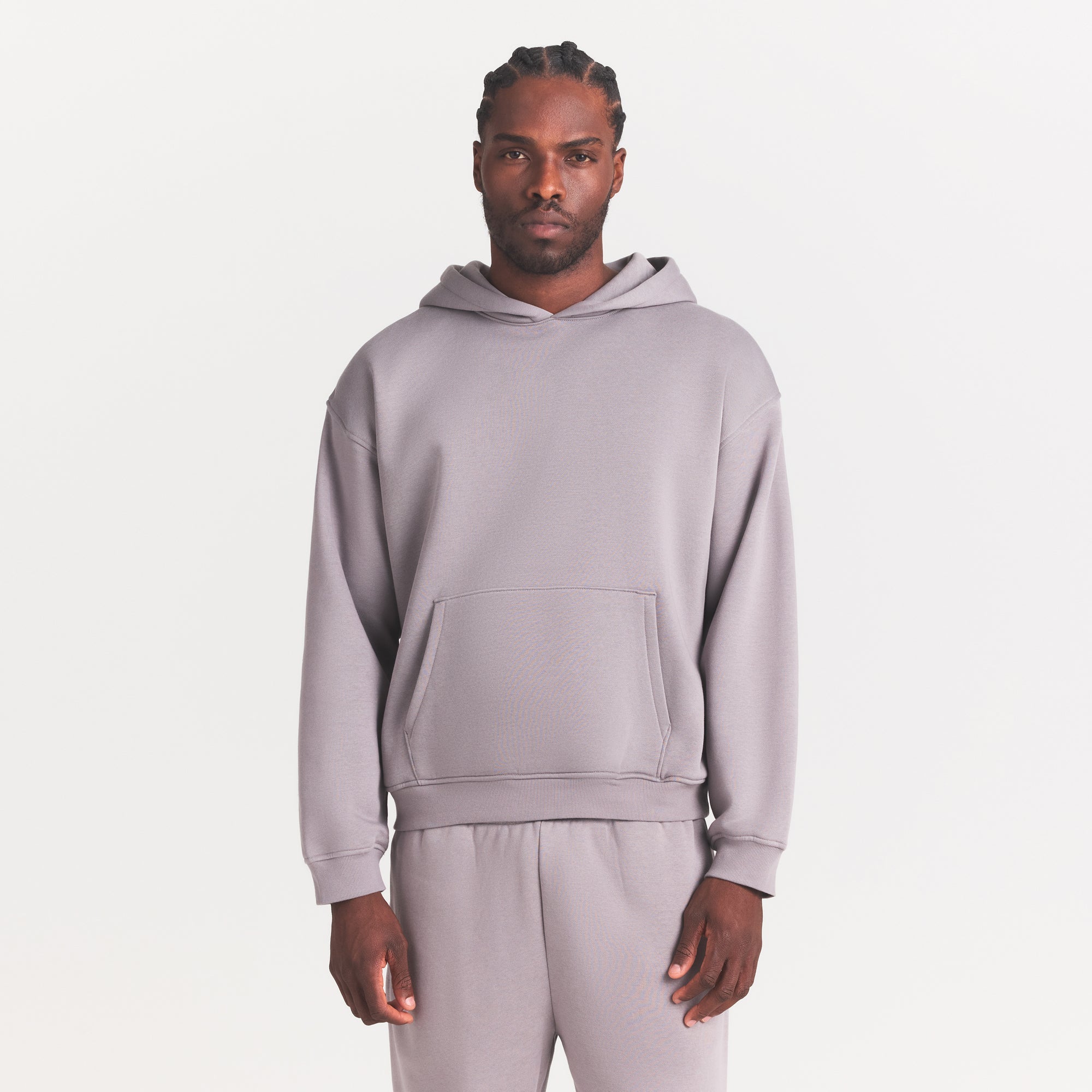 FLEECE LOUNGE MENS RELAXED HOODIE | SHADOW