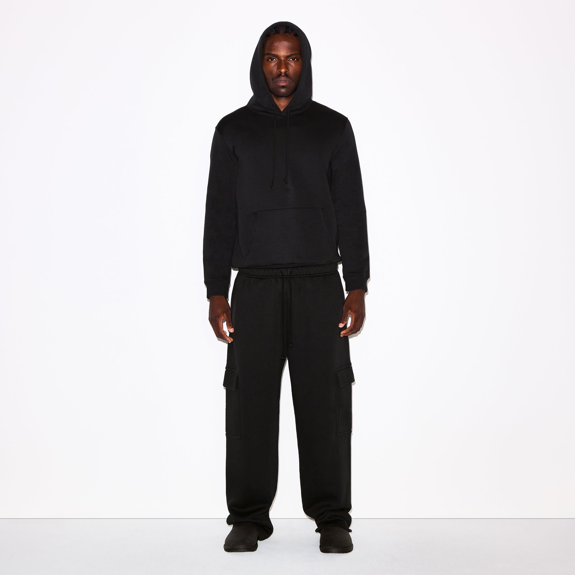 FLEECE LOUNGE MENS CLASSIC HOODIE | WASHED ONYX