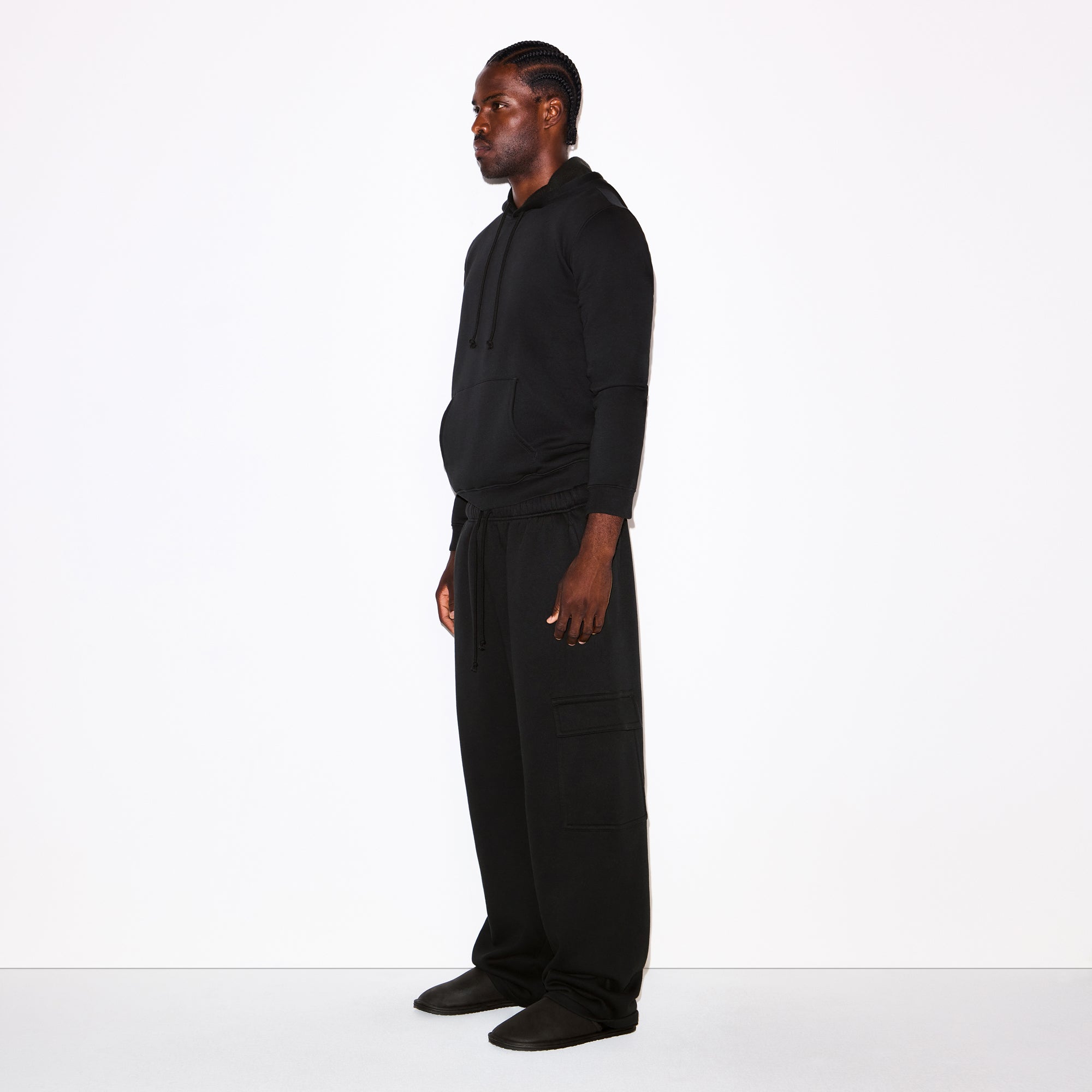 FLEECE LOUNGE MENS CLASSIC HOODIE | WASHED ONYX