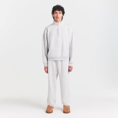 FLEECE LOUNGE MENS RELAXED QUARTER ZIP | LIGHT HEATHER GREY