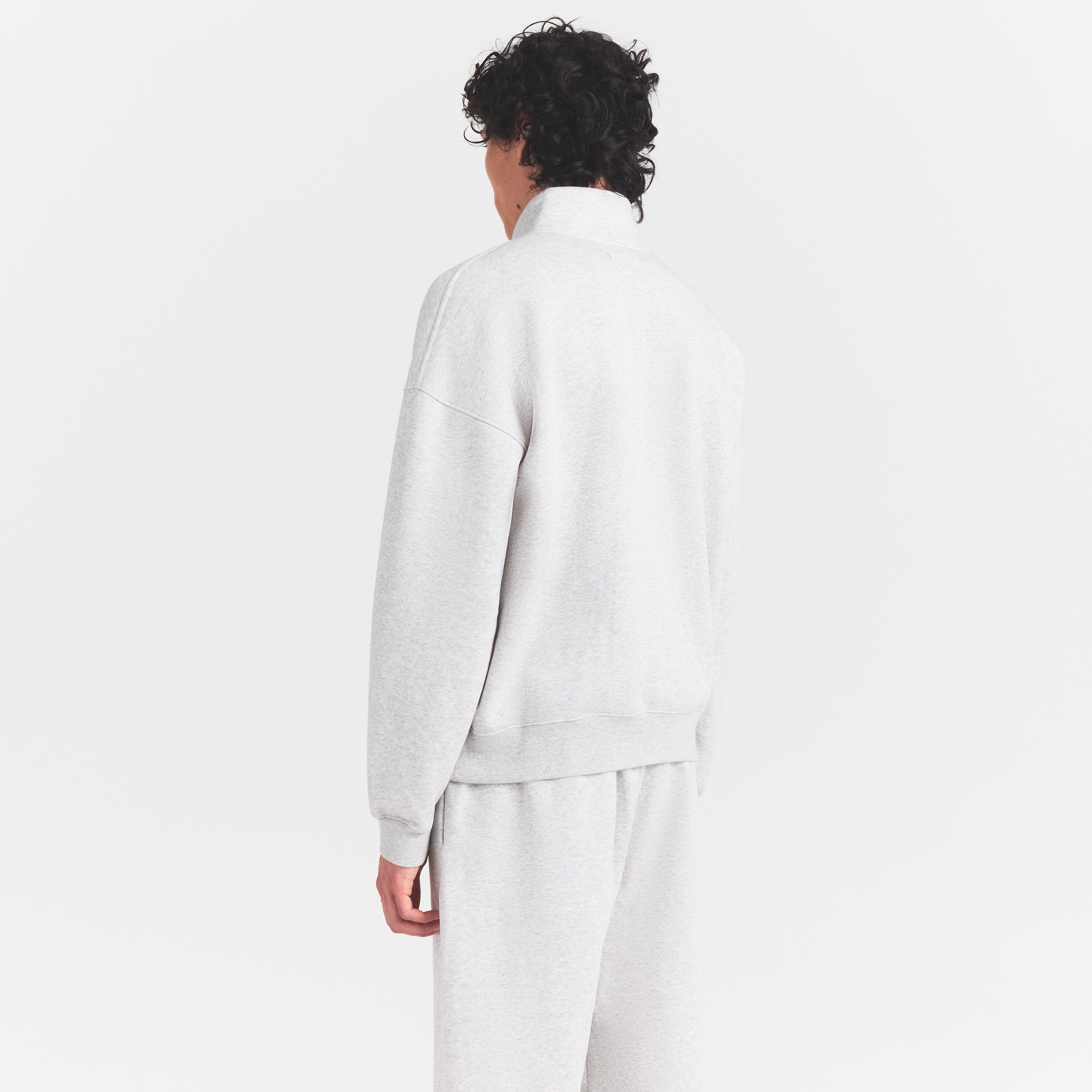 FLEECE LOUNGE MENS RELAXED QUARTER ZIP | LIGHT HEATHER GREY