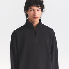 FLEECE LOUNGE MENS RELAXED QUARTER ZIP | WASHED ONYX