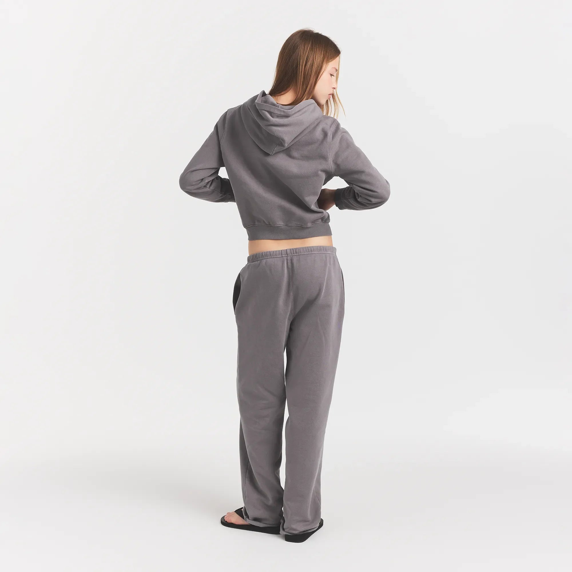 BOYFRIEND FLEECE ZIP UP HOODIE | SHADOW