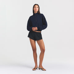 DRAPEY FRENCH TERRY HALF ZIP | NAVY