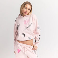 COTTON FLEECE CLASSIC HOODIE | BARELY PINK ANGEL SKETCH