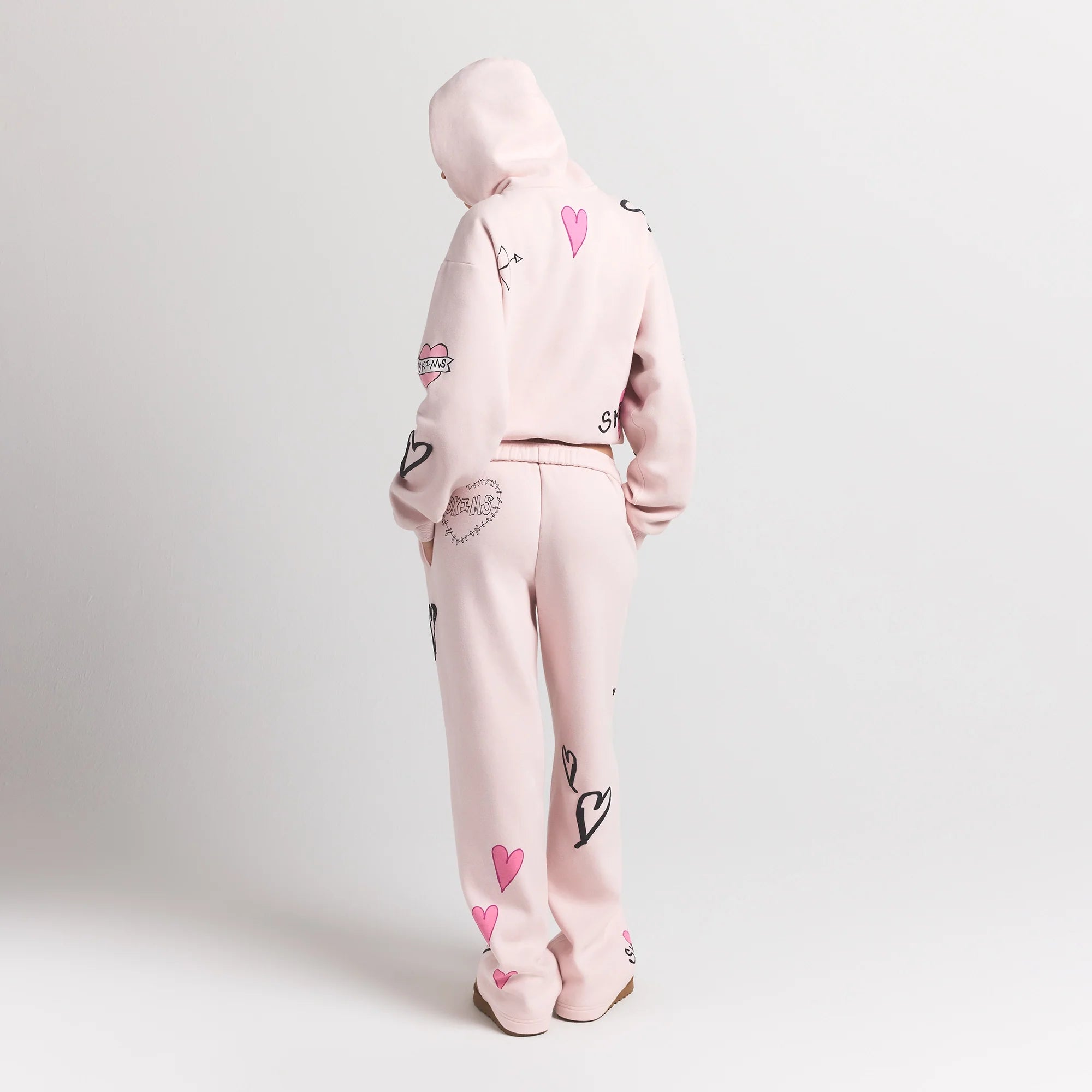 COTTON FLEECE CLASSIC HOODIE | BARELY PINK ANGEL SKETCH