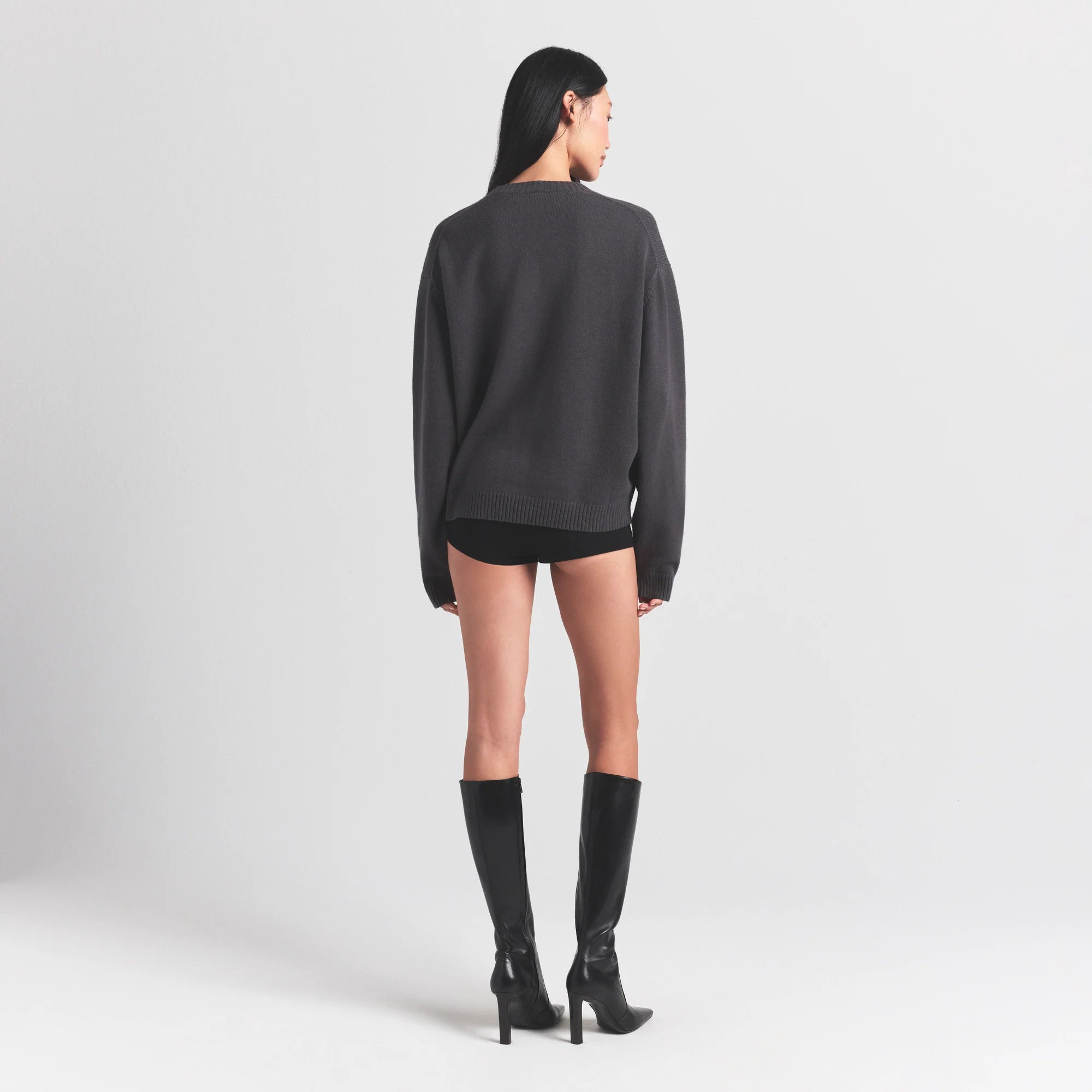 SWEATER KNITS PULLOVER V NECK | ASH