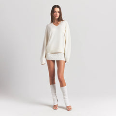 SWEATER KNITS PULLOVER V NECK | IVORY