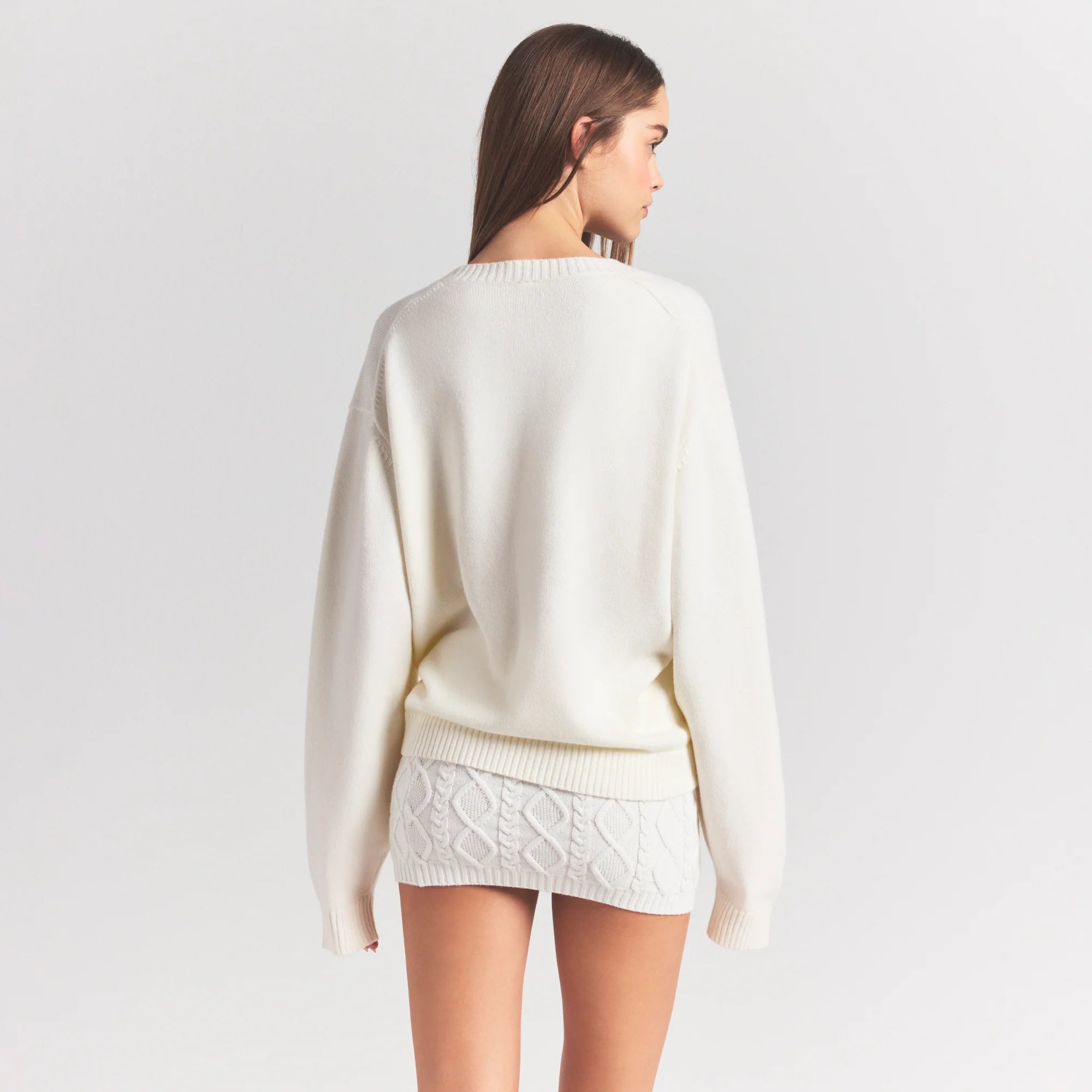 SWEATER KNITS PULLOVER V NECK | IVORY