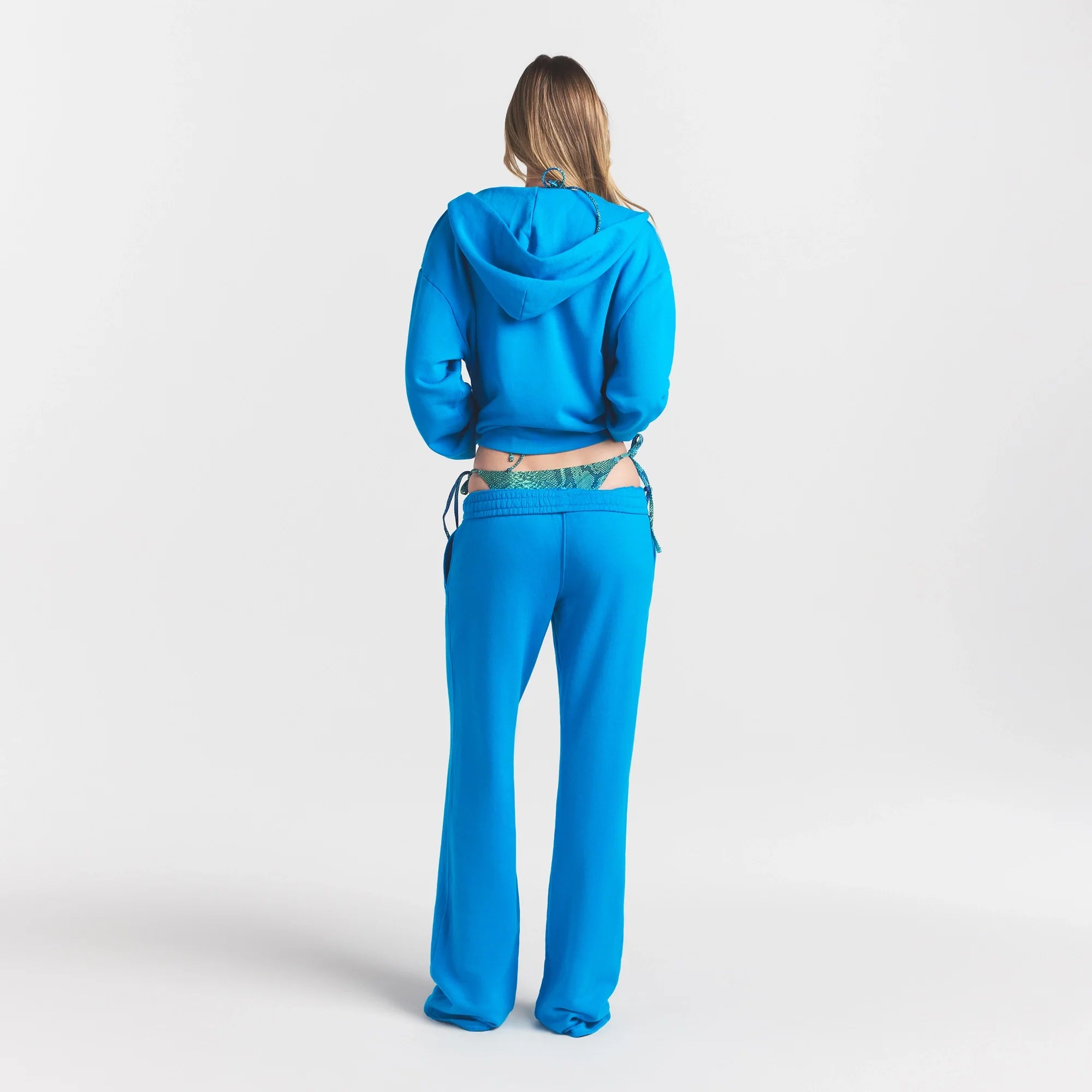 FRENCH TERRY ZIP UP HOODIE | CERULEAN