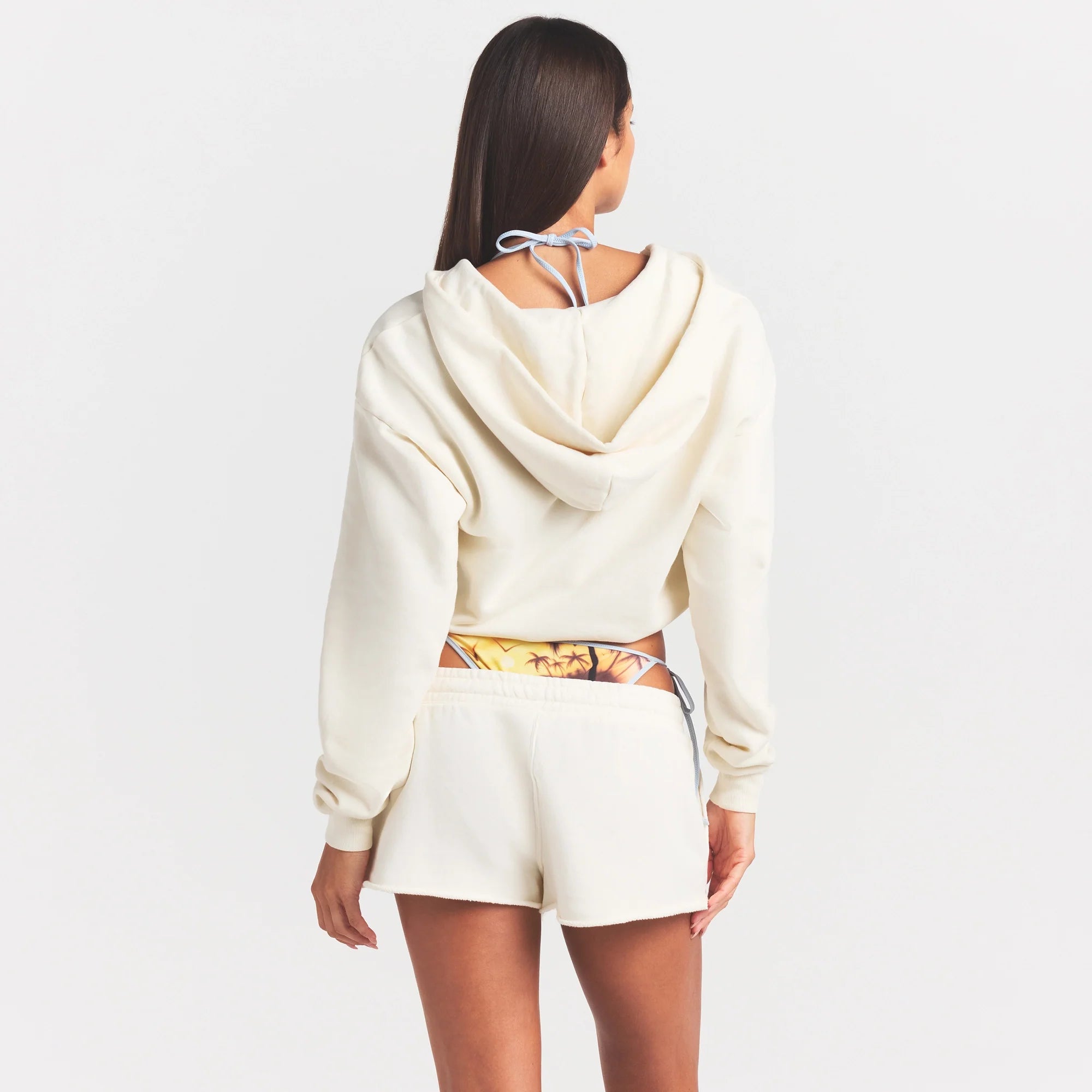 FRENCH TERRY ZIP UP HOODIE | ECRU