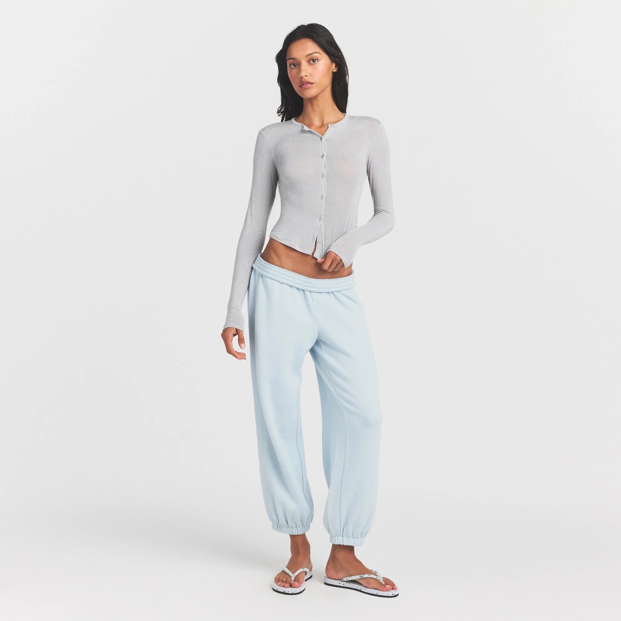 SHEER MODAL CARDIGAN | HEATHER GREY