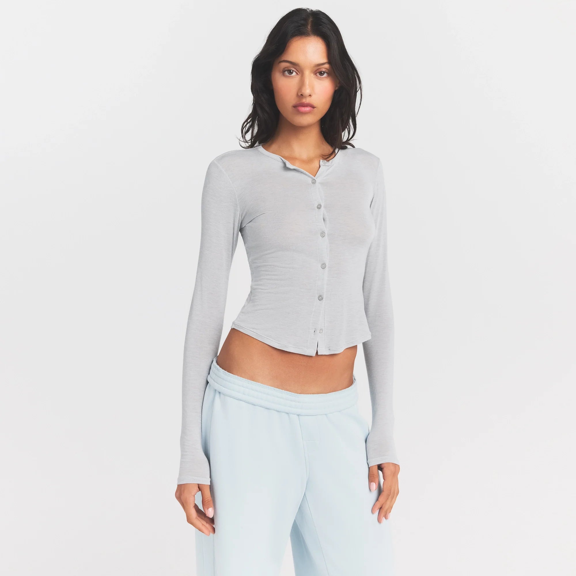 SHEER MODAL CARDIGAN | HEATHER GREY