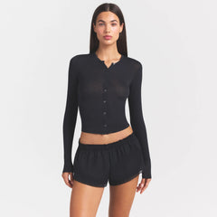 SHEER MODAL CARDIGAN | ONYX