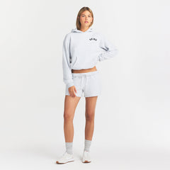 COTTON FLEECE LOGO CLASSIC HOODIE | ONYX ARCHED LOGO PATCH