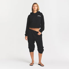 COTTON FLEECE LOGO CLASSIC HOODIE | SNOW ARCHED LOGO PATCH