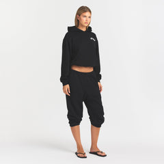 COTTON FLEECE LOGO CLASSIC HOODIE | SNOW ARCHED LOGO PATCH