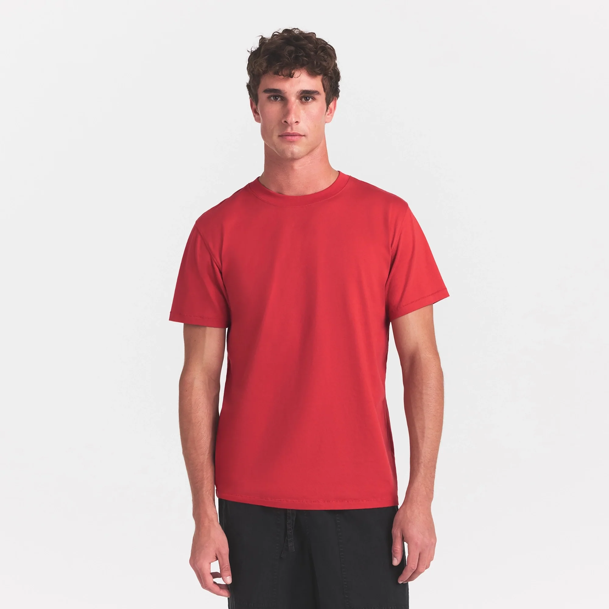 HEAVYWEIGHT COTTON MENS CLASSIC CREWNECK | WASHED RED