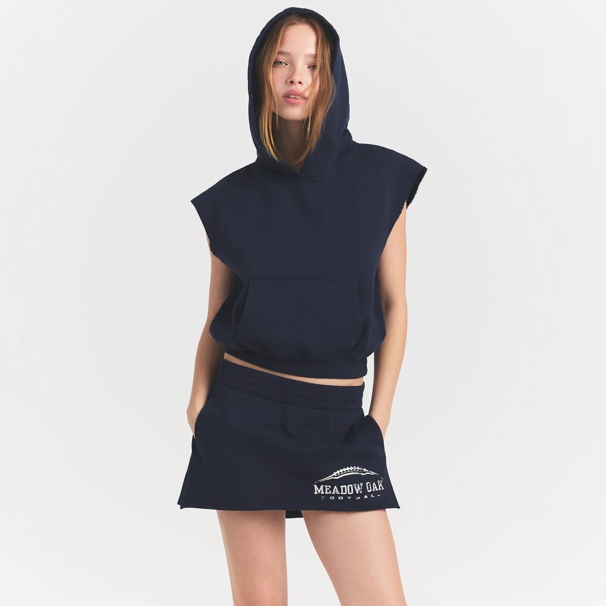 BOYFRIEND FLEECE MUSCLE PULLOVER | NAVY