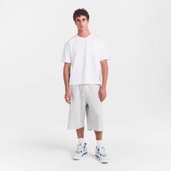 HEAVYWEIGHT COTTON MENS RELAXED CROPPED CREWNECK | CHALK