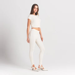 BRUSHED ALPACA SHORT SLEEVE CARDIGAN | EGRET