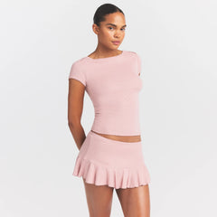 HEAVY POINTELLE BOATNECK TEE | MORGANITE