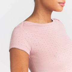HEAVY POINTELLE BOATNECK TEE | MORGANITE