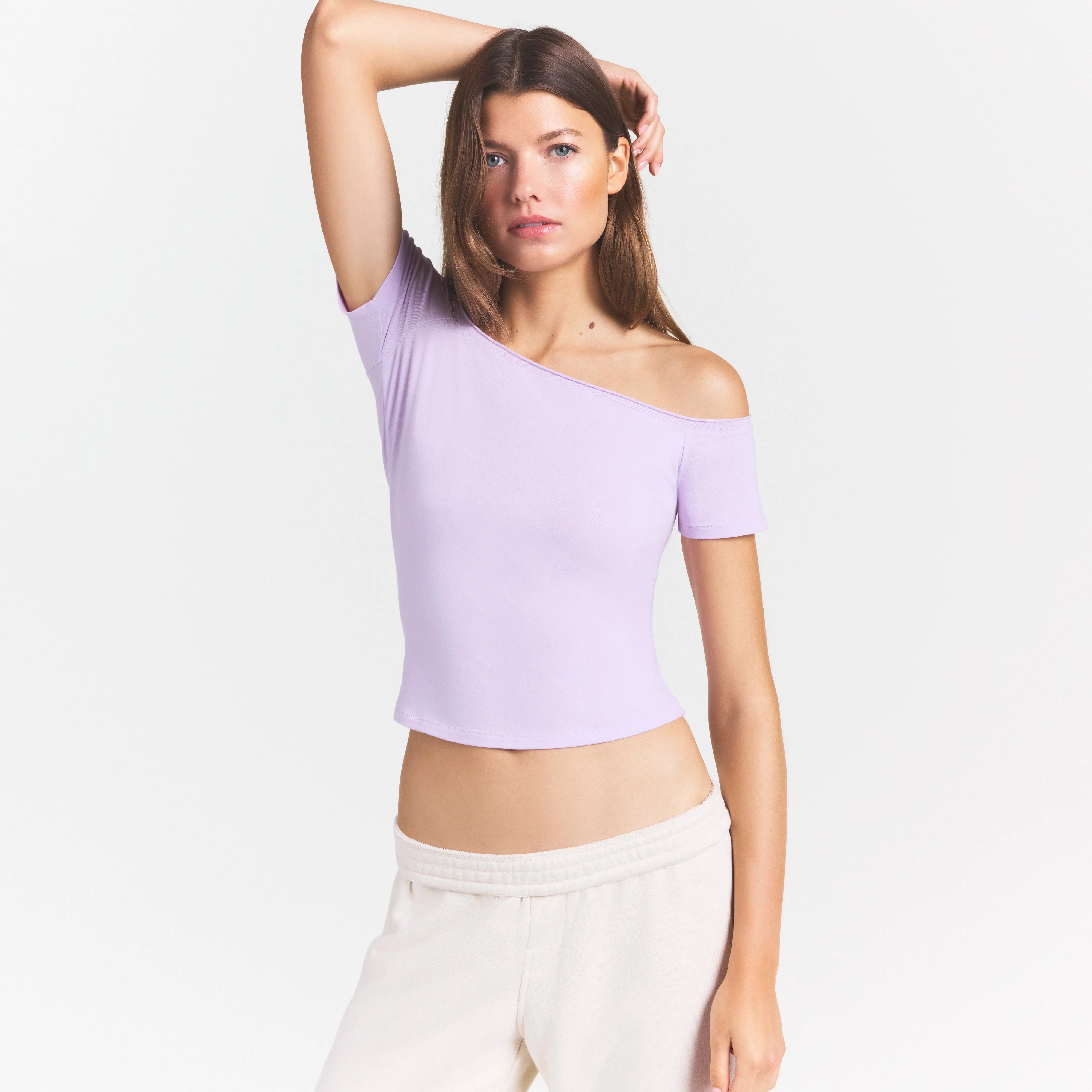 COTTON JERSEY OFF THE SHOULDER TOP | SUGAR PLUM