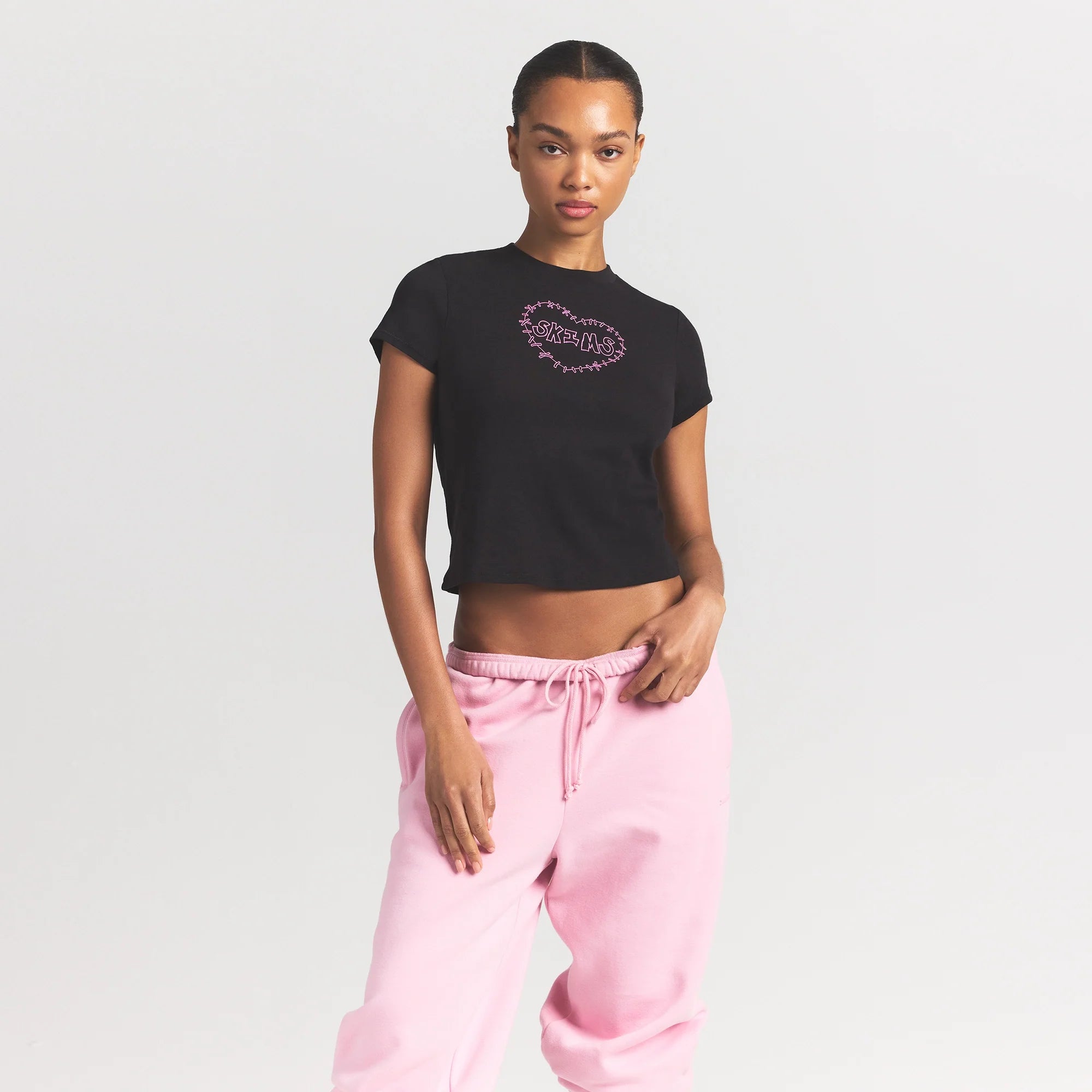WORN IN JERSEY T-SHIRT | WASHED ONYX SKIMS HEART