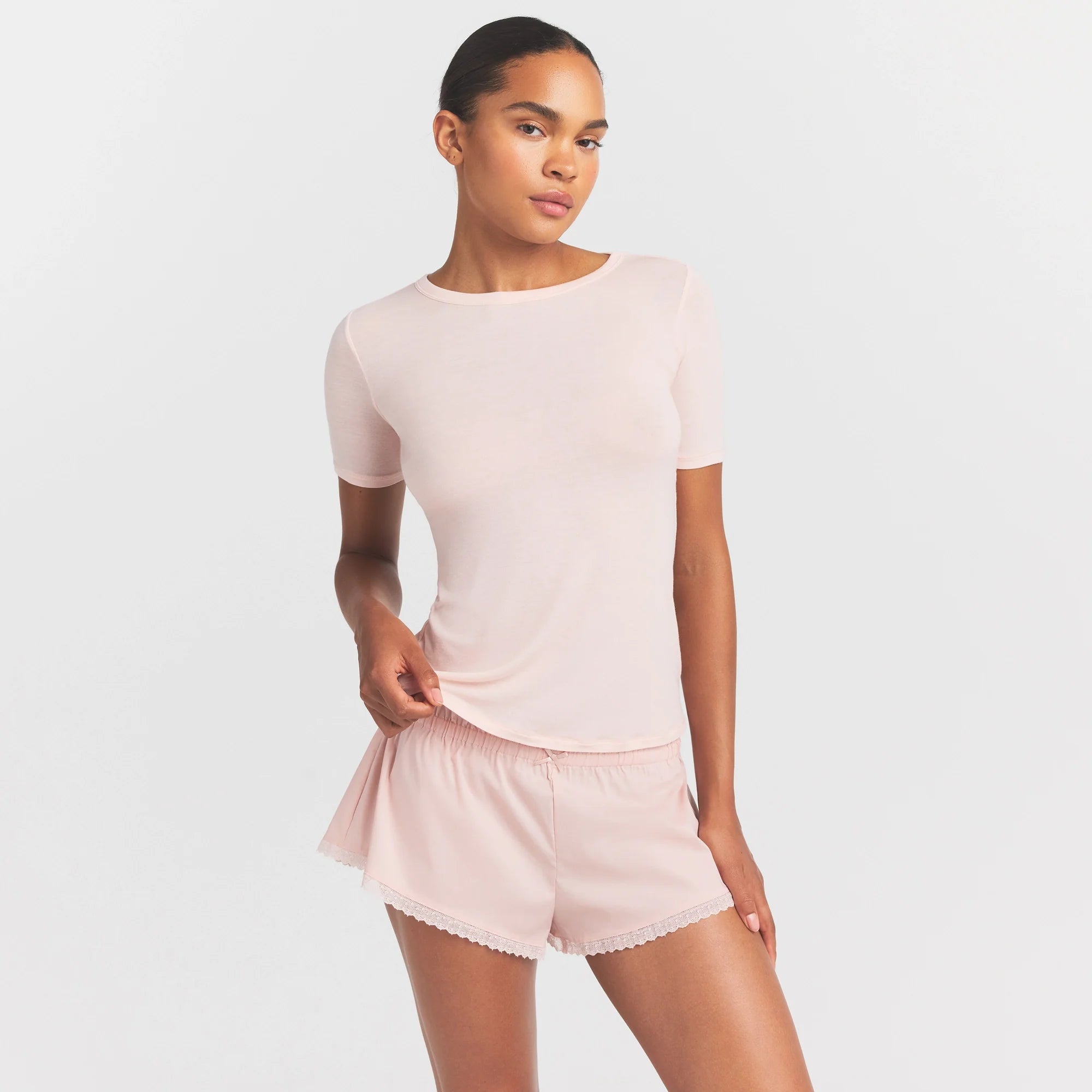 SHEER MODAL LONG T-SHIRT | PRIMROSE
