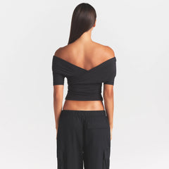 COTTON JERSEY WRAP TOP | SOOT
