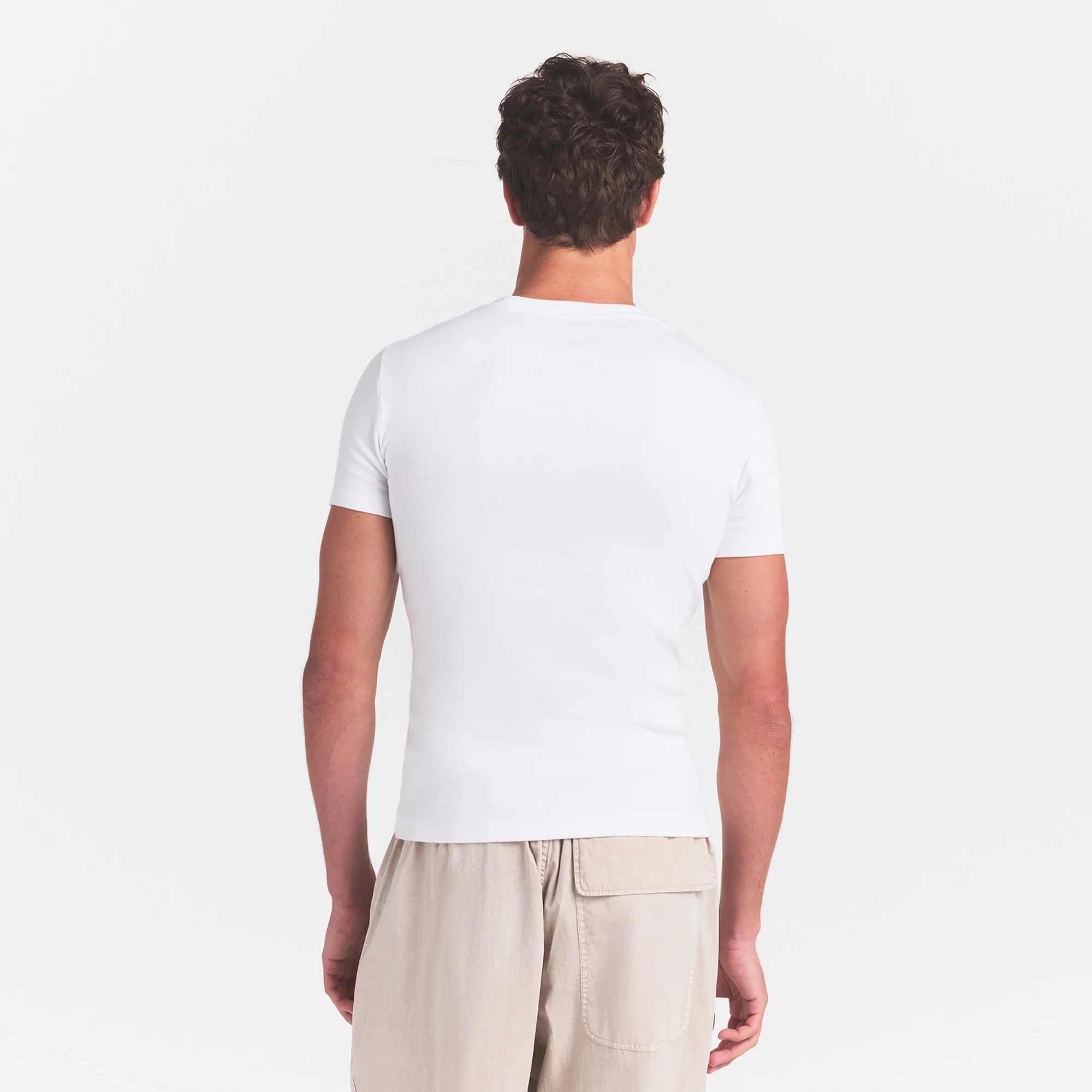SKIMS COTTON RIB MENS T-SHIRT | CHALK