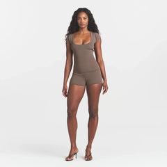 REFINED KNIT SCOOP NECK TOP | AMETHYST