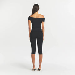 SMOOTH LAYERS ASYMMETRICAL OFF THE SHOULDER TOP | OBSIDIAN