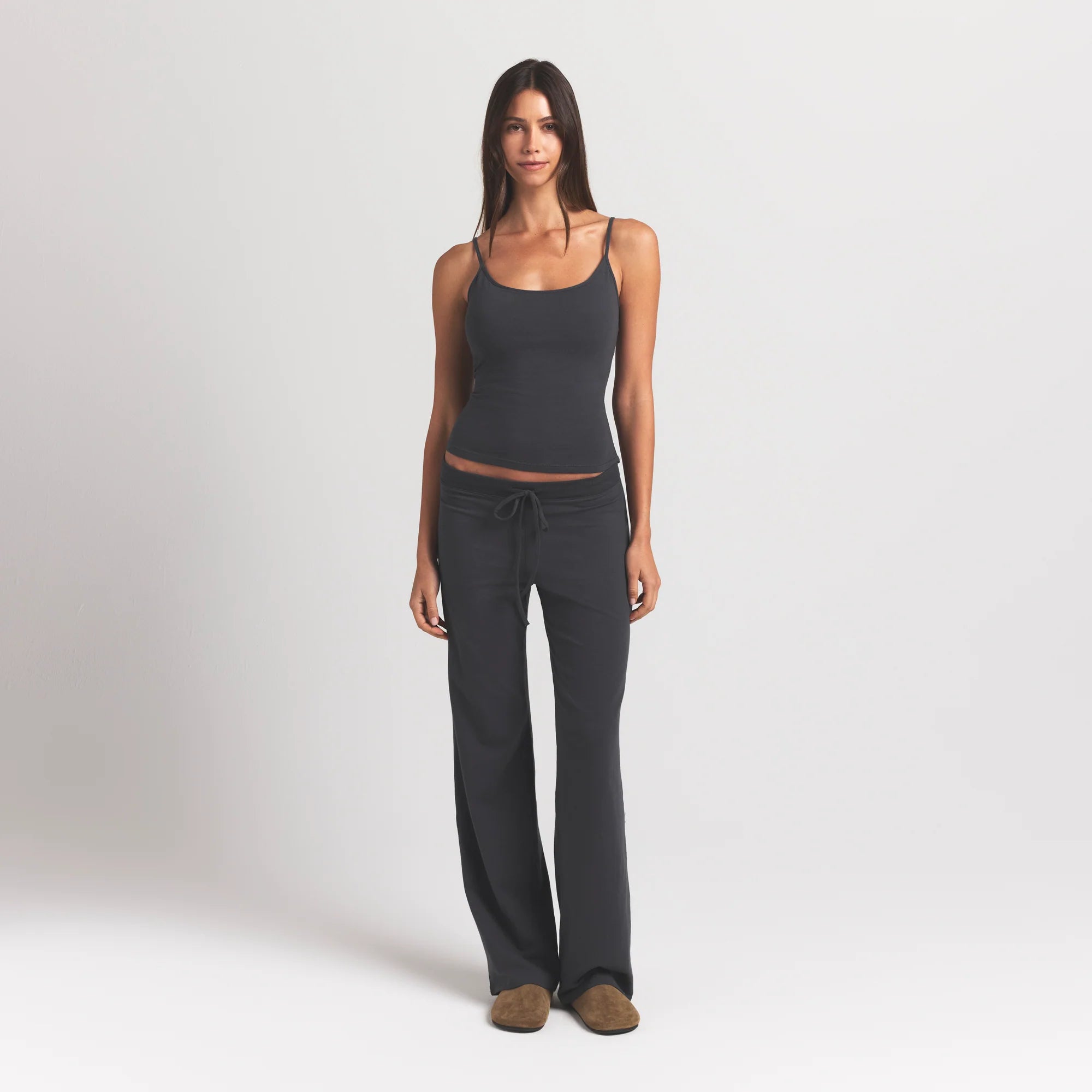 COTTON JERSEY SCOOP NECK CAMI | ASH