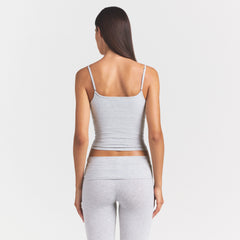 COTTON JERSEY SCOOP NECK CAMI | LIGHT HEATHER GREY