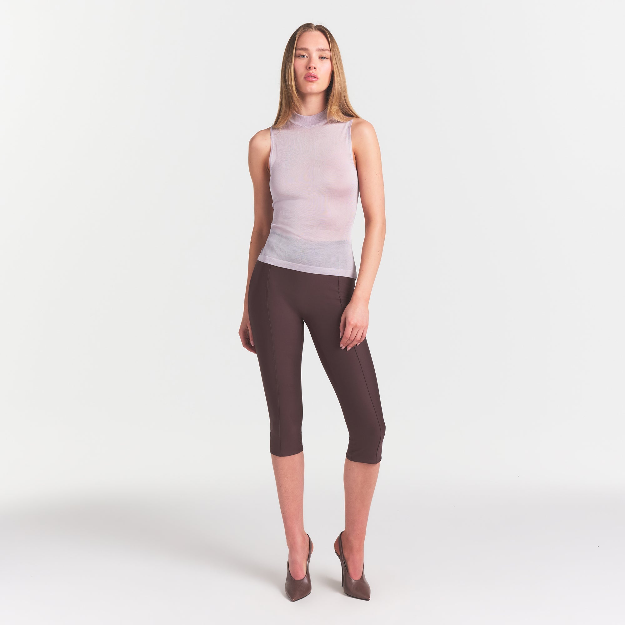 SLINKY KNIT MOCK NECK TANK | IRIS MICA